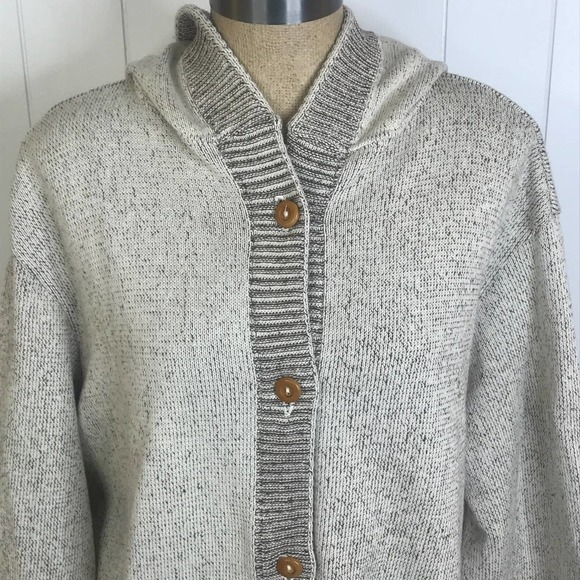 Back on The Ranch Button Up Hooded Cardigan with Horse Woven in Back SZ XL - Picture 3 of 10
